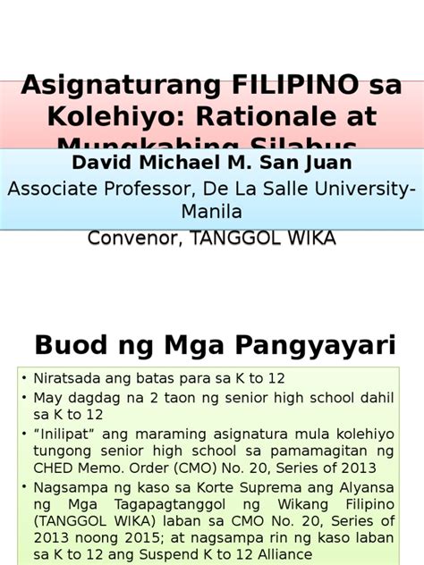 Kahalagahan ng asignaturang filipino sa kolehiyo